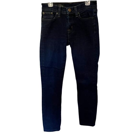 J. Crew Toothpick Womens Crop Jeans Size 24 Dark Wash Low Rise Stretch Denim - Picture 2 of 10